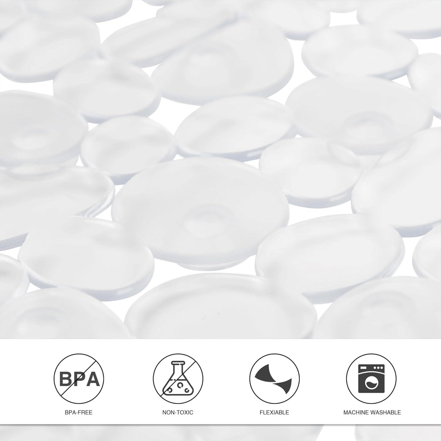 Vannokor Clear Non-Slip Bath Mat 35x16 Inch