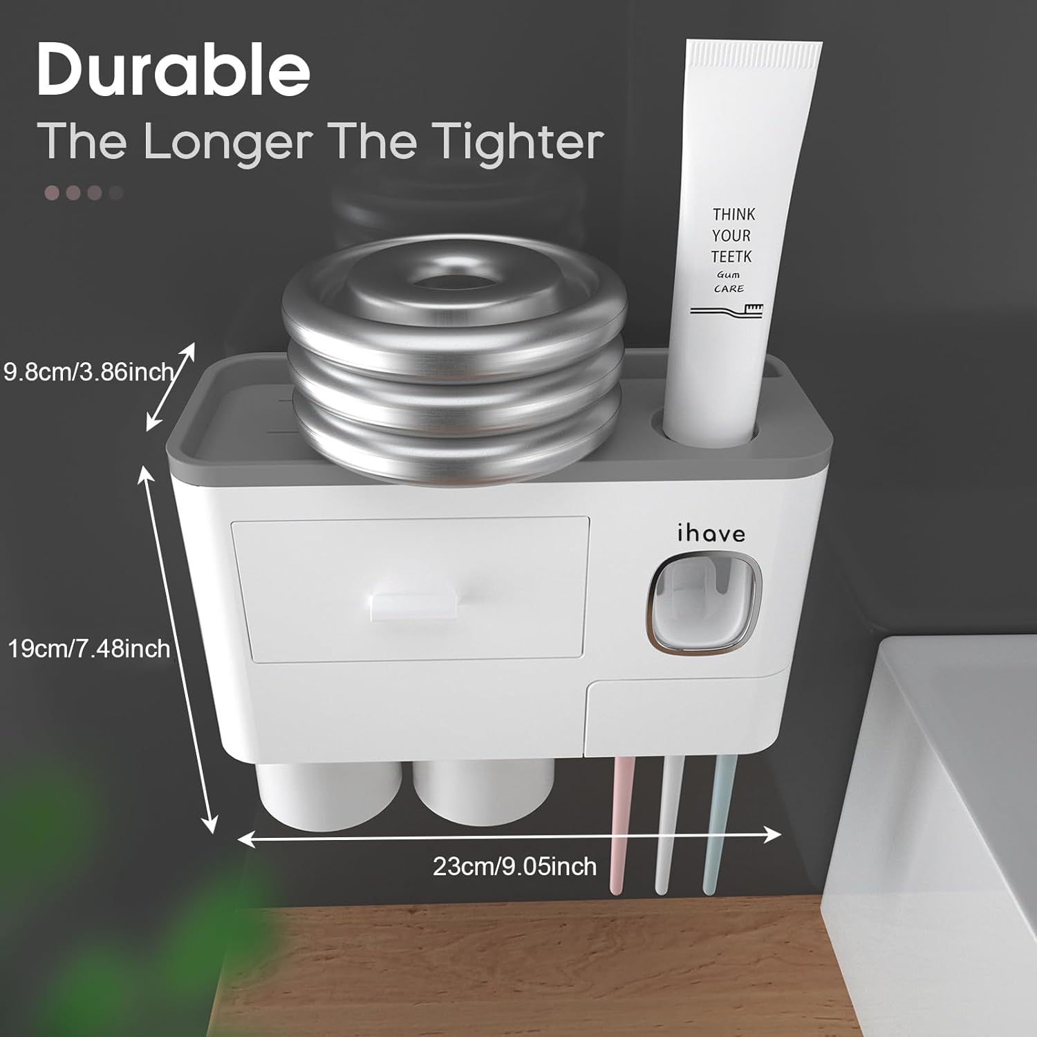 iHave Wall Mounted Toothbrush Holder with Dispenser 1
