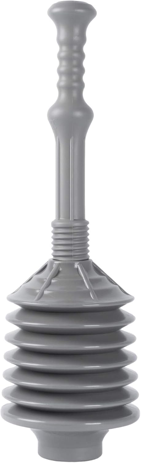 JS Jackson Supplies Professional Bellows Toilet Plunger - Grey