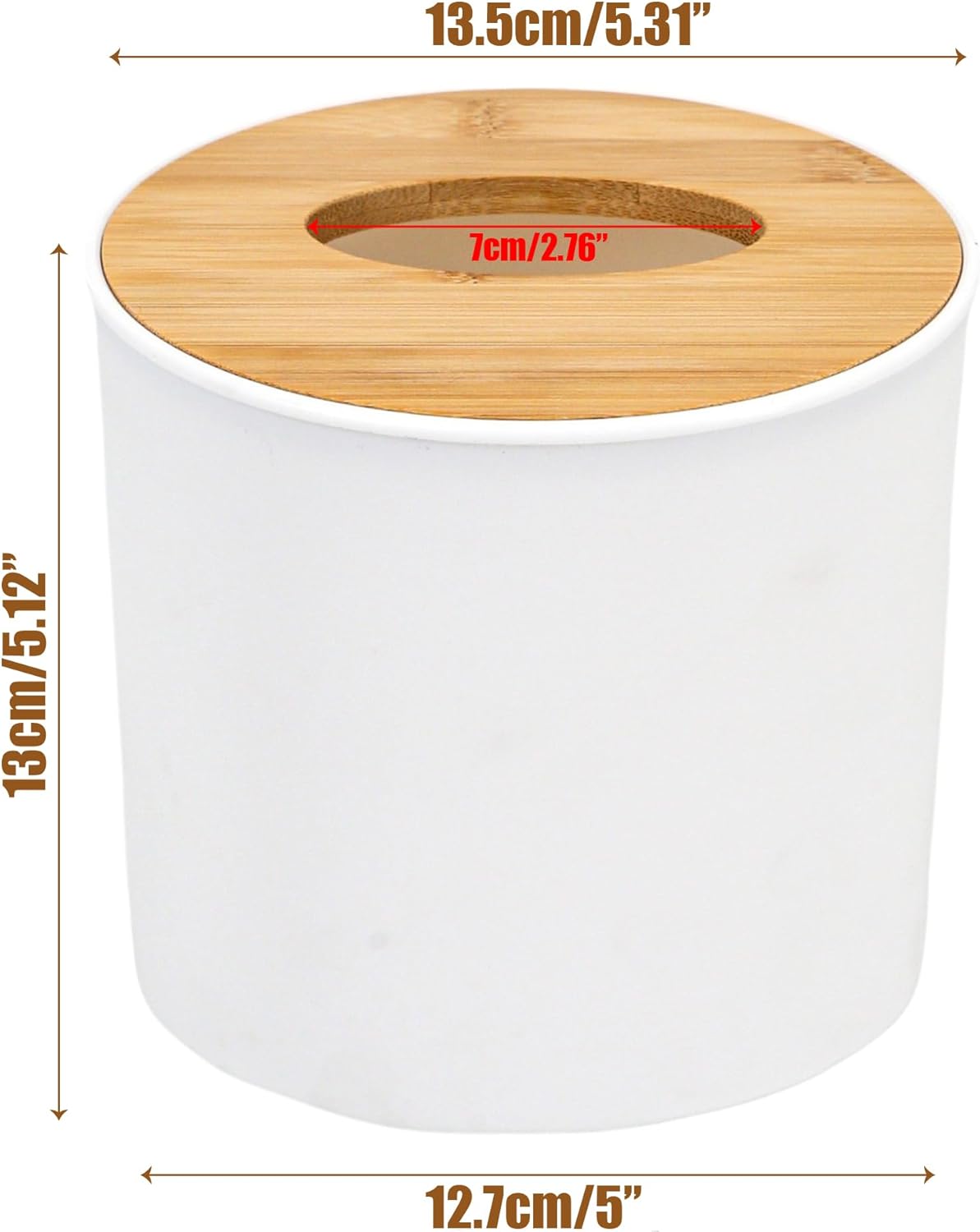 BuleVina Bamboo Lid Tissue Holder Box 5x5 1