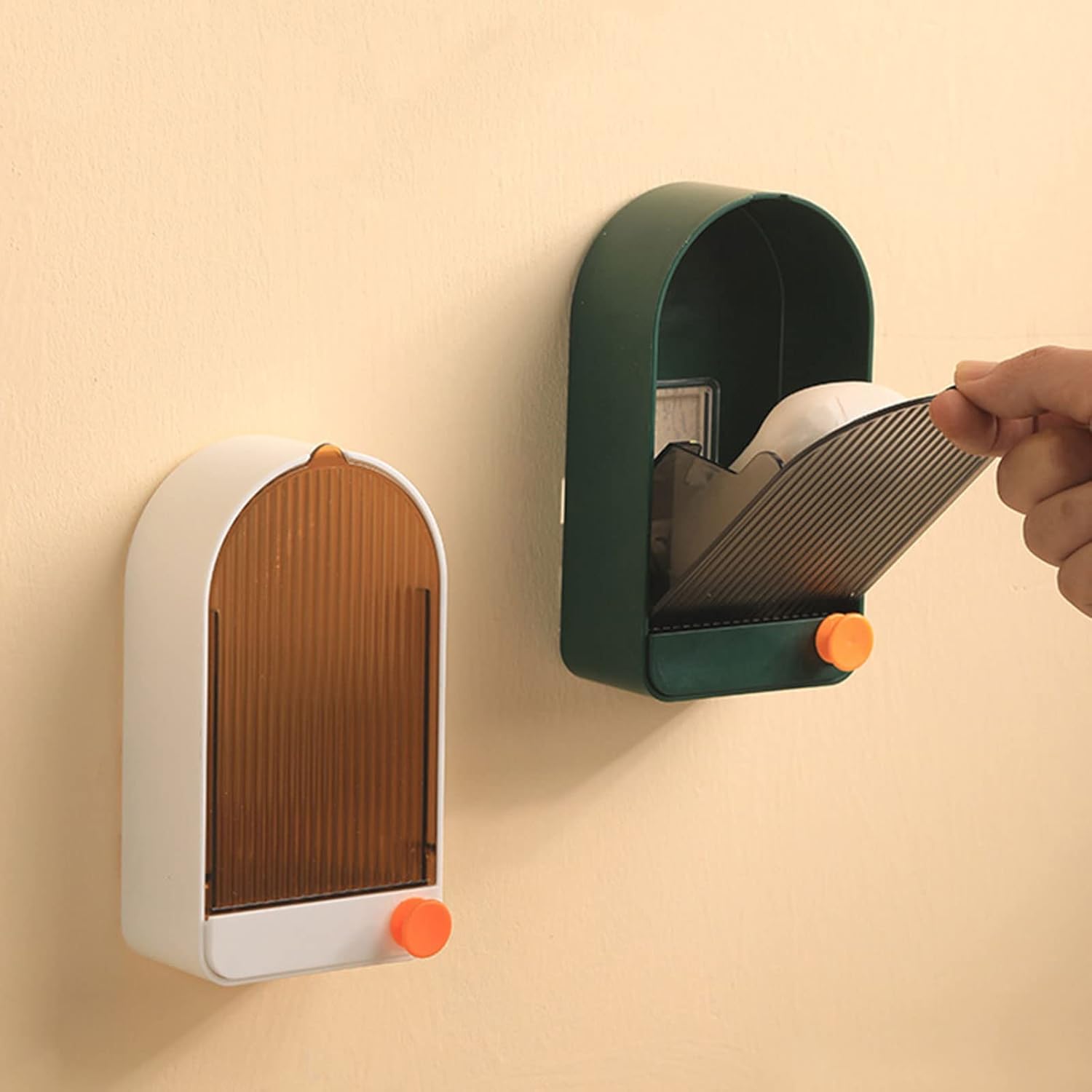 Wall Mounted Soap Box with Lid Hook and Drainage