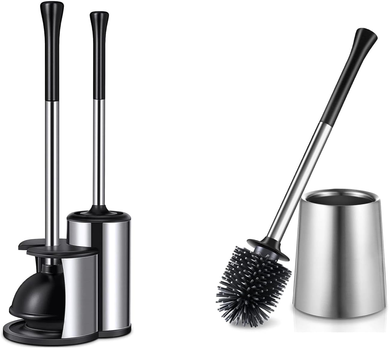 HAMITOR 2 in 1 Toilet Plunger and Brush Set