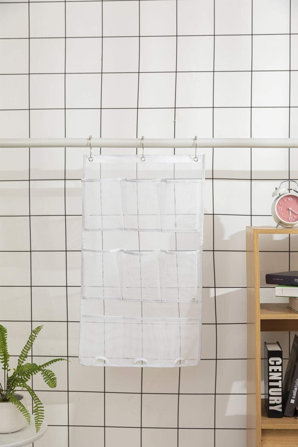 ALYER 9 Pockets Mesh Shower Caddy with 3 Rings