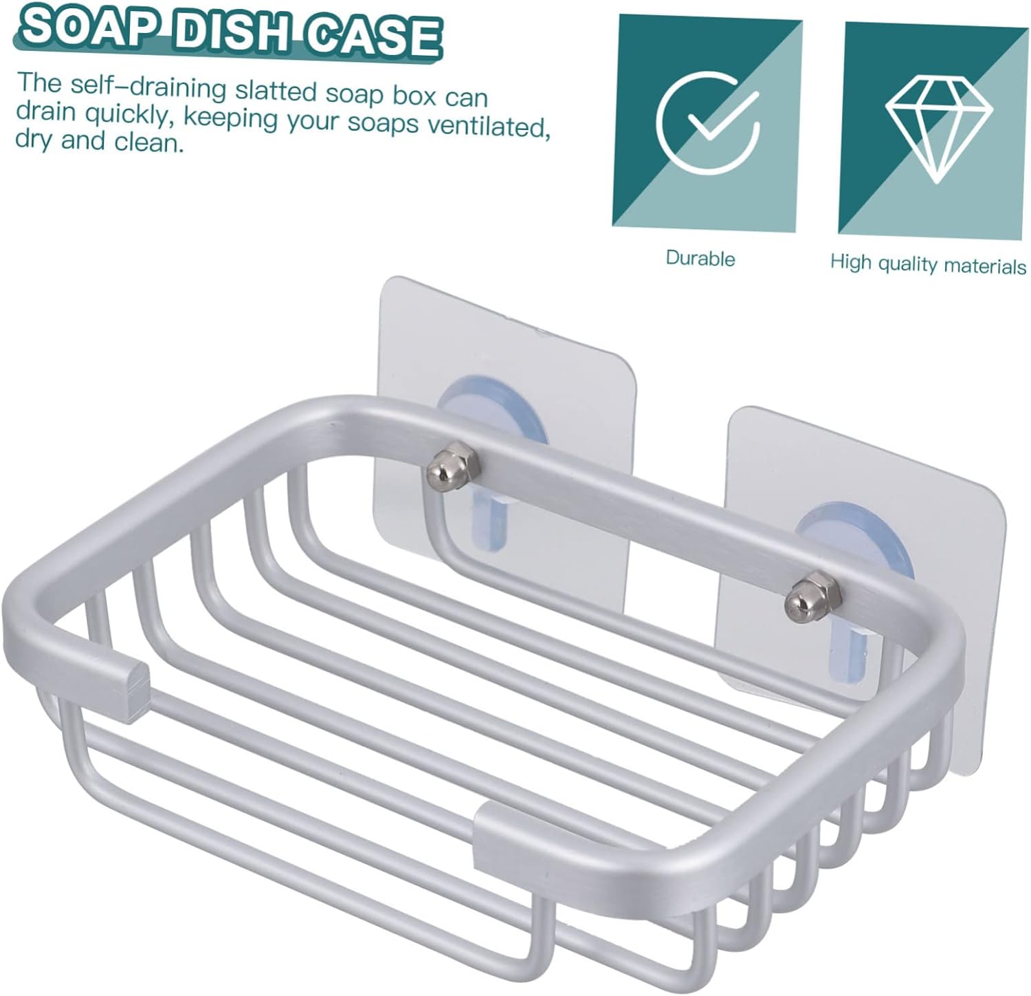 Luxshiny Aluminum Soap Dish Holder with Drain