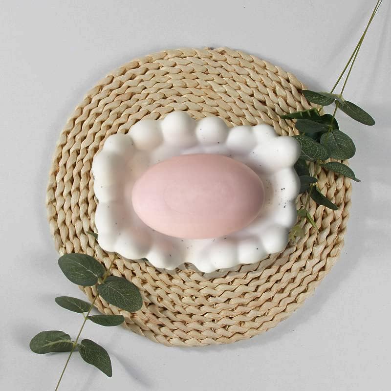White Ceramic Soap Dish with Self-Draining Design 1
