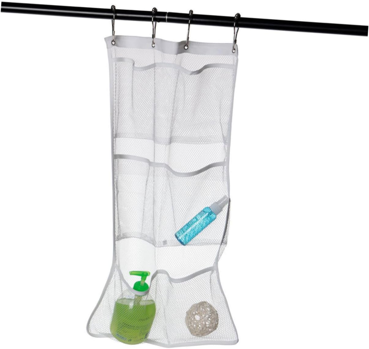 Parliky Hanging Mesh Bag Shower Organizer Storage Basket Pockets