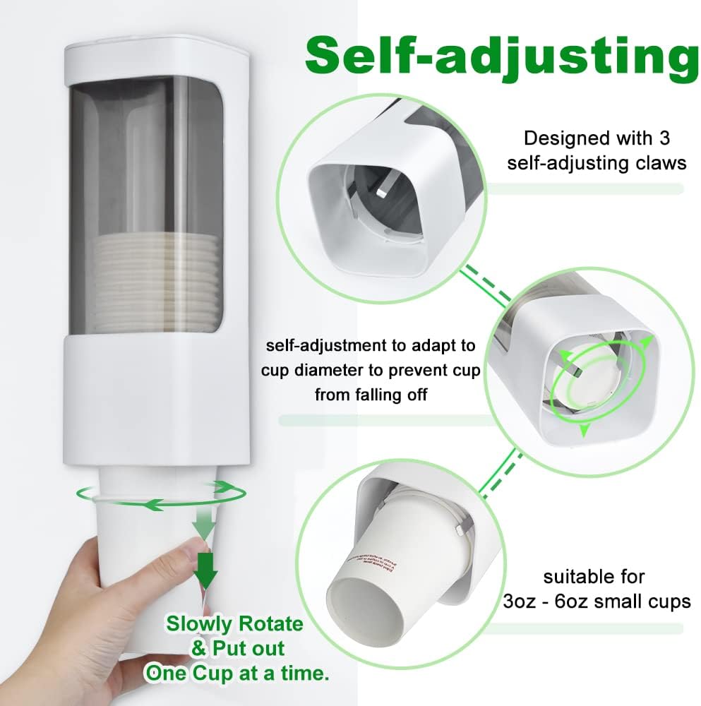 Haqaf Wall Mounted Cup Dispenser for Home Office and Gym