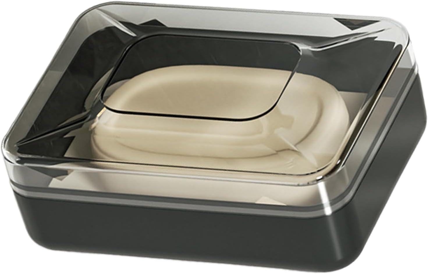 PET Soap Dish with Drain and Lid