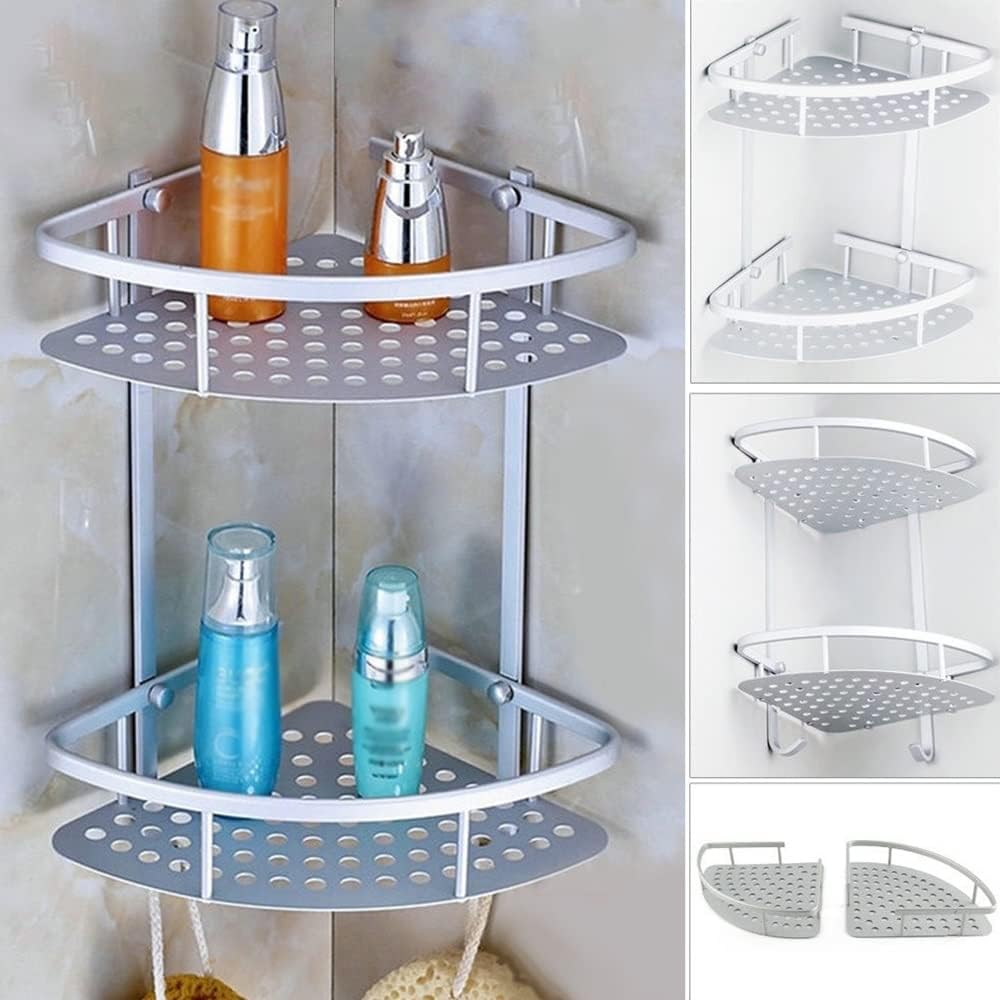 BAHELS Corner Shower Caddy 2 Tier Aluminum Shelf