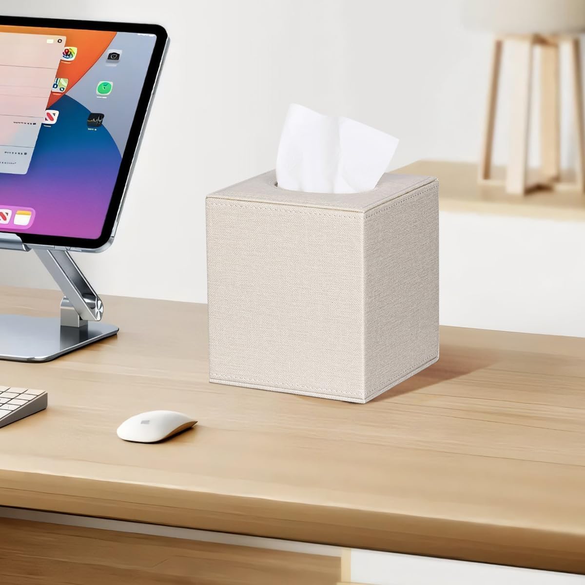 ArcaGuru Tissue Box Cover with Magnetic Closure - Beige