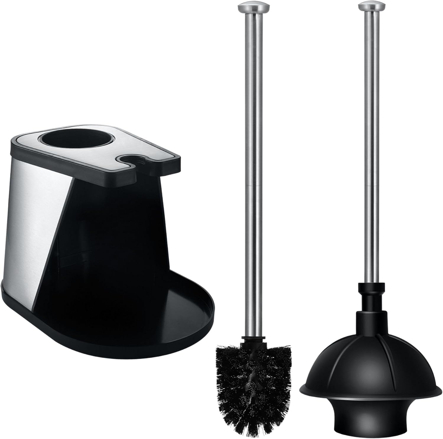 ToiletTree Modern Deluxe Toilet Brush and Plunger Combo Black