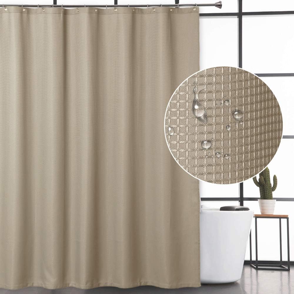 CAROMIO Waffle Fabric Shower Curtain 72x72 Inch