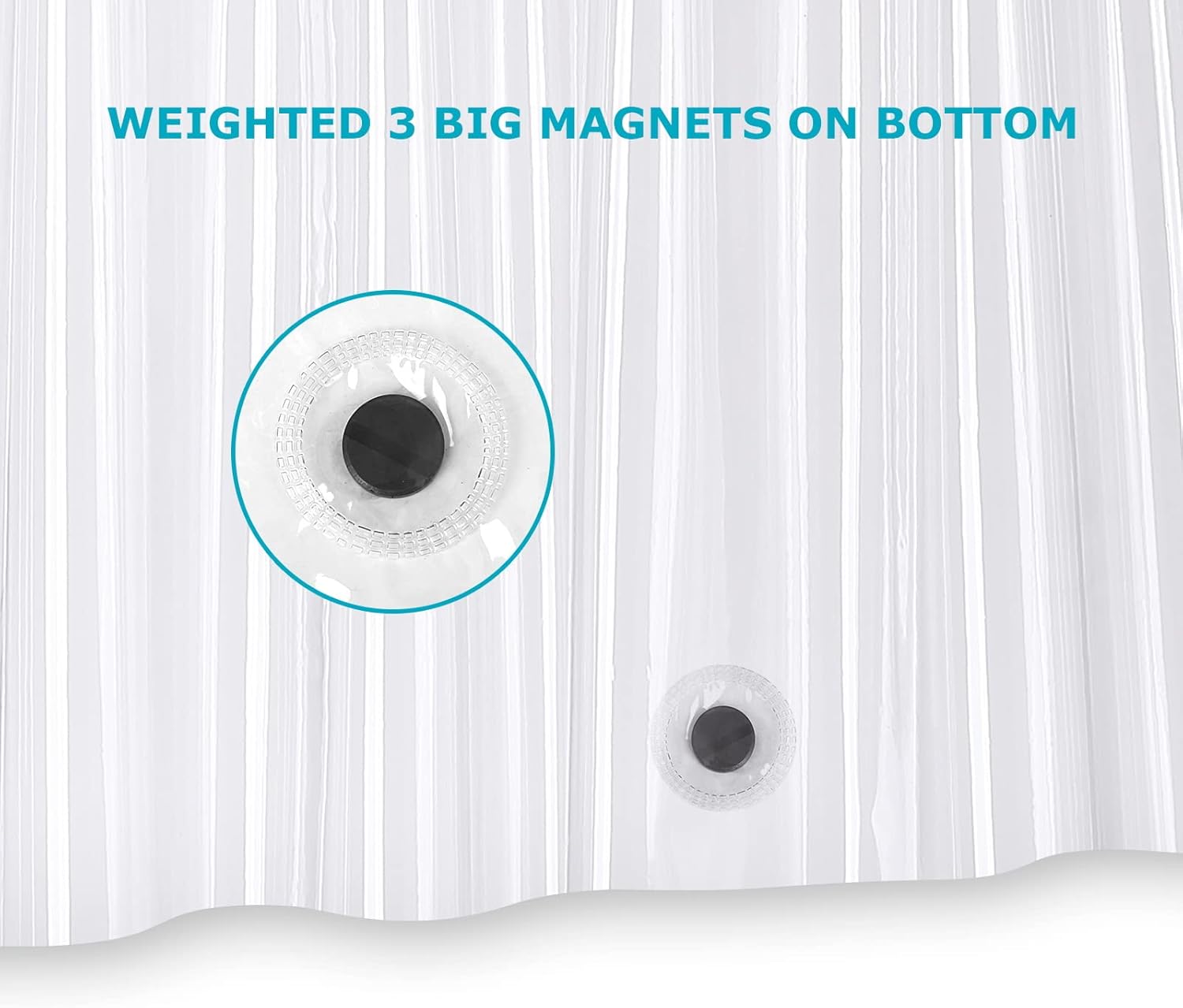 White 10G Heavy Duty Vinyl Shower Curtain Liner 36x72 Inches