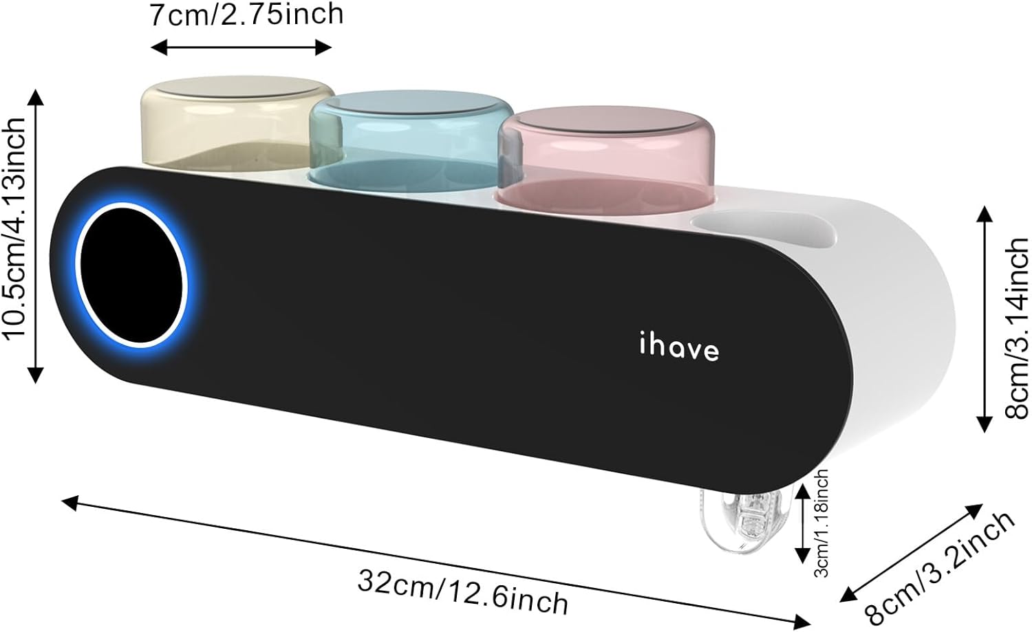 iHave UV Toothbrush Sanitizer Holder with Dispenser