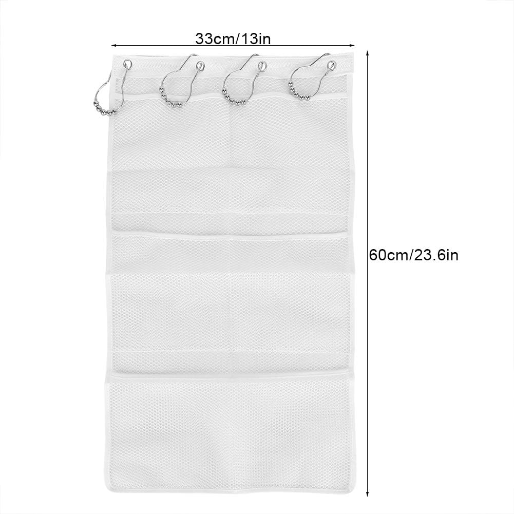 Cyrank Hanging Mesh Shower Organizer with 6 Pockets