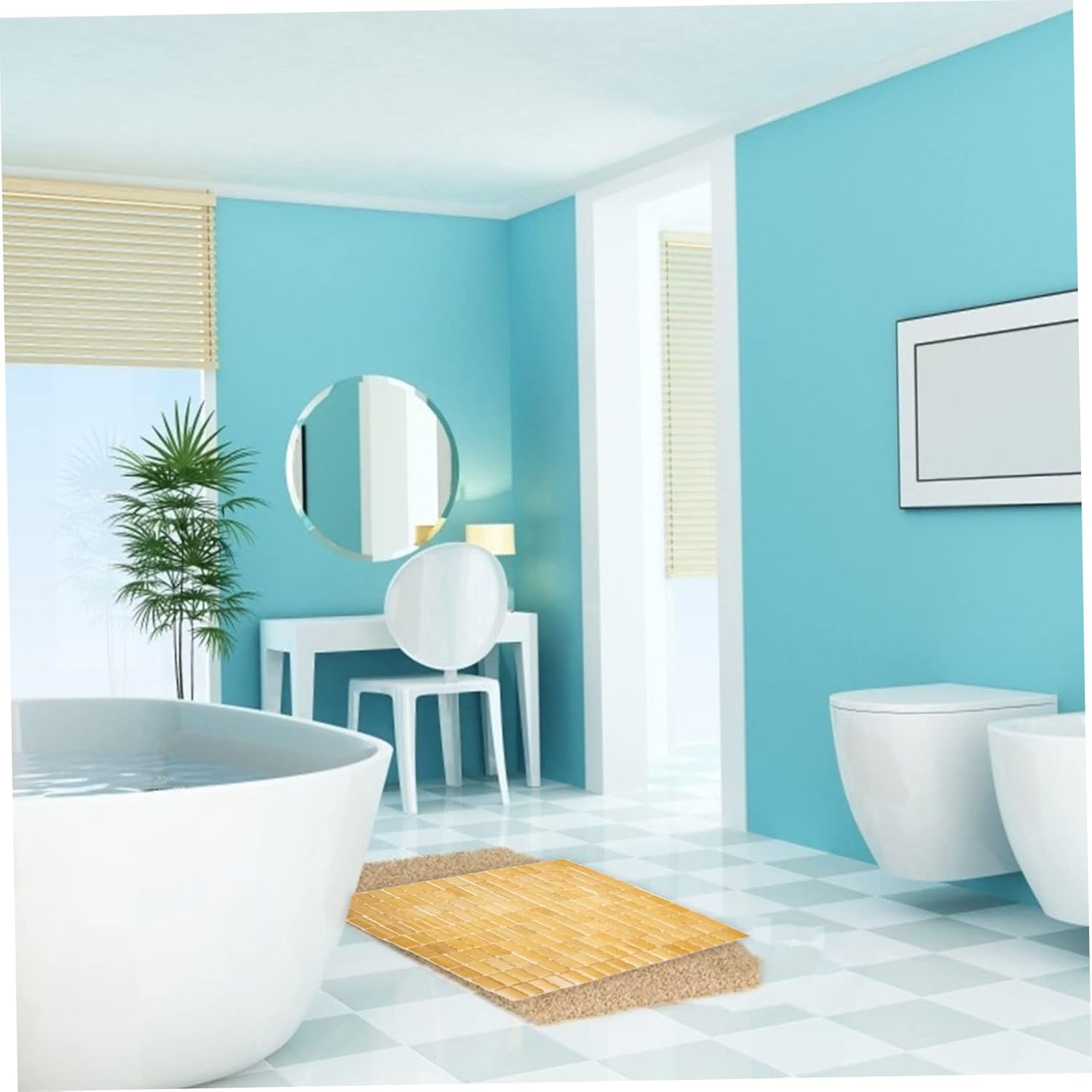 Cabilock Non-Slip Bathroom Mat with Cork Design