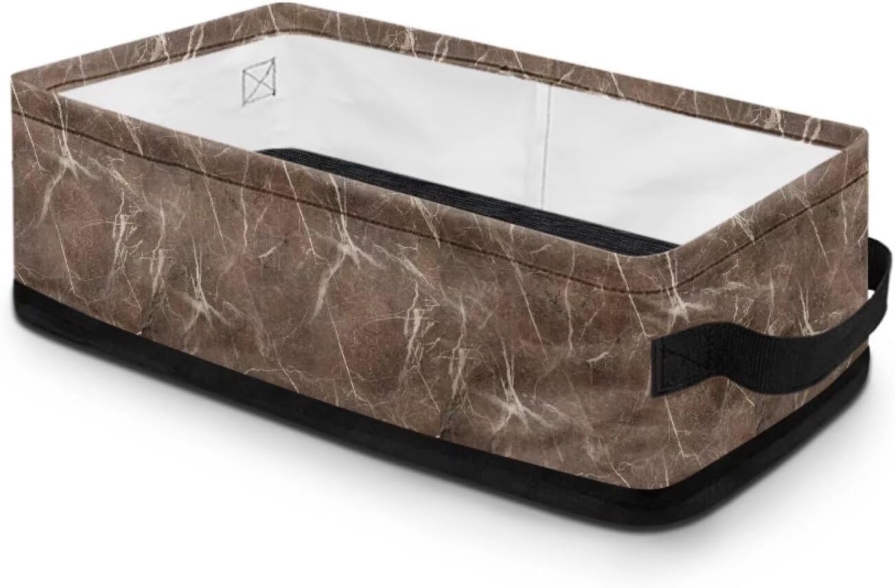 Brown Rectangular Storage Basket Toilet Paper Organizer Vanity Tray