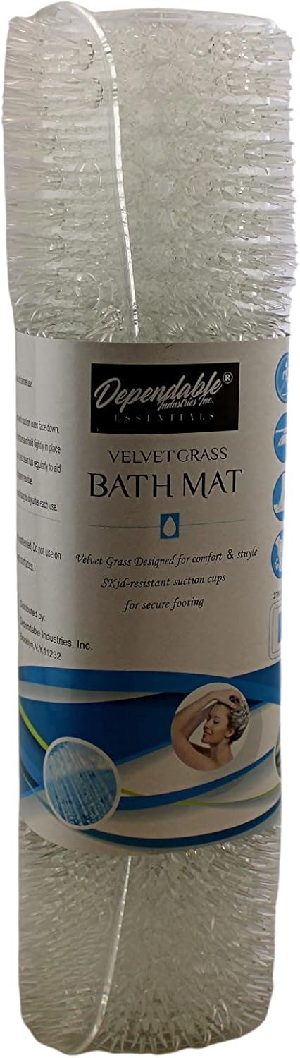 Dependable Industries Inc Velvet Grass Bath Mat 27 x 15 Clear