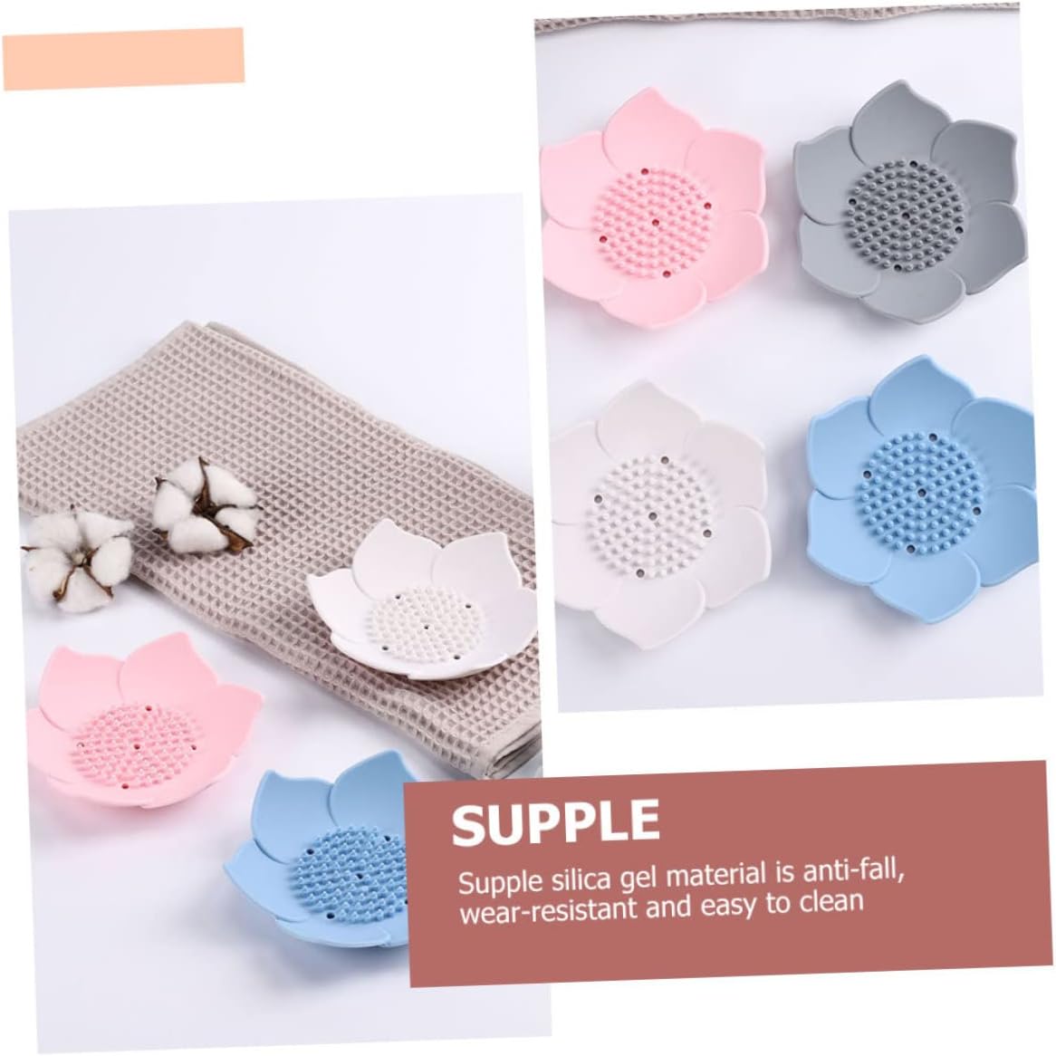 MAGICLULU 2Pcs Silicone Soap Holders with Drainage Design