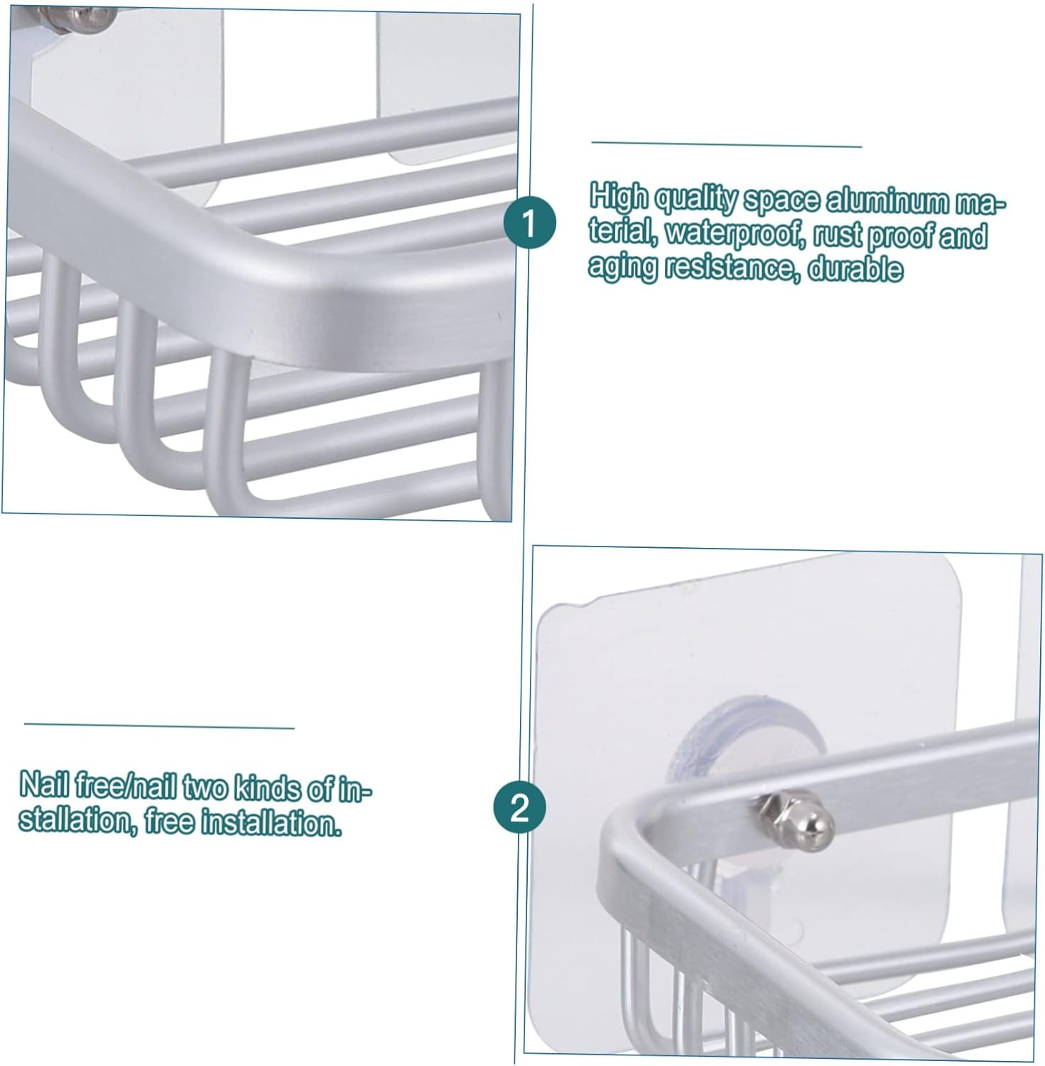 Luxshiny Aluminum Soap Dish Holder with Drain