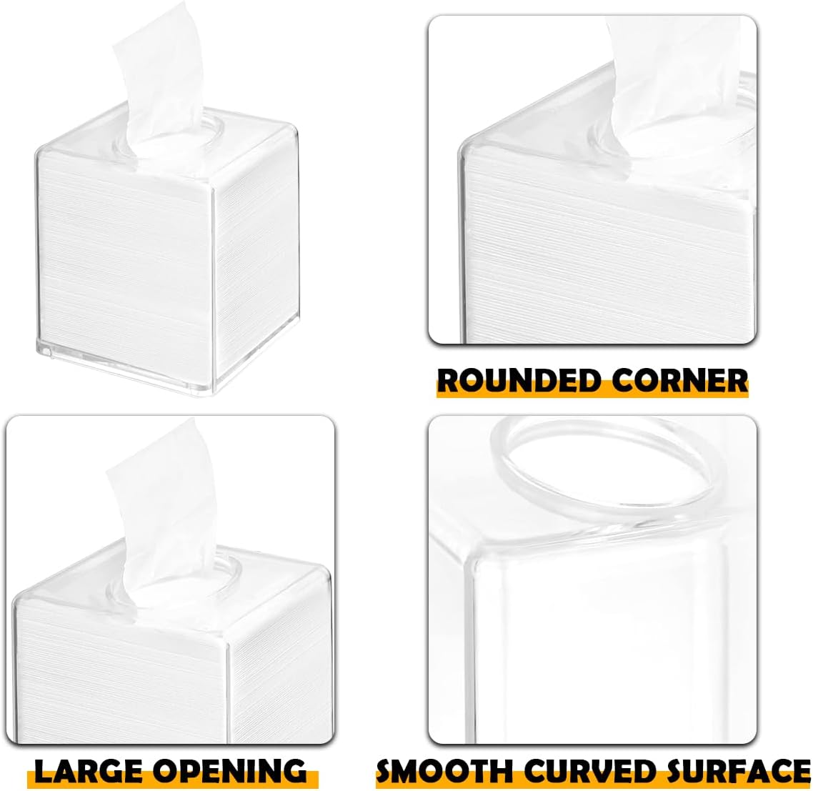 Voittozege 2 Pack Clear Acrylic Tissue Boxes 5x5x55 Inch