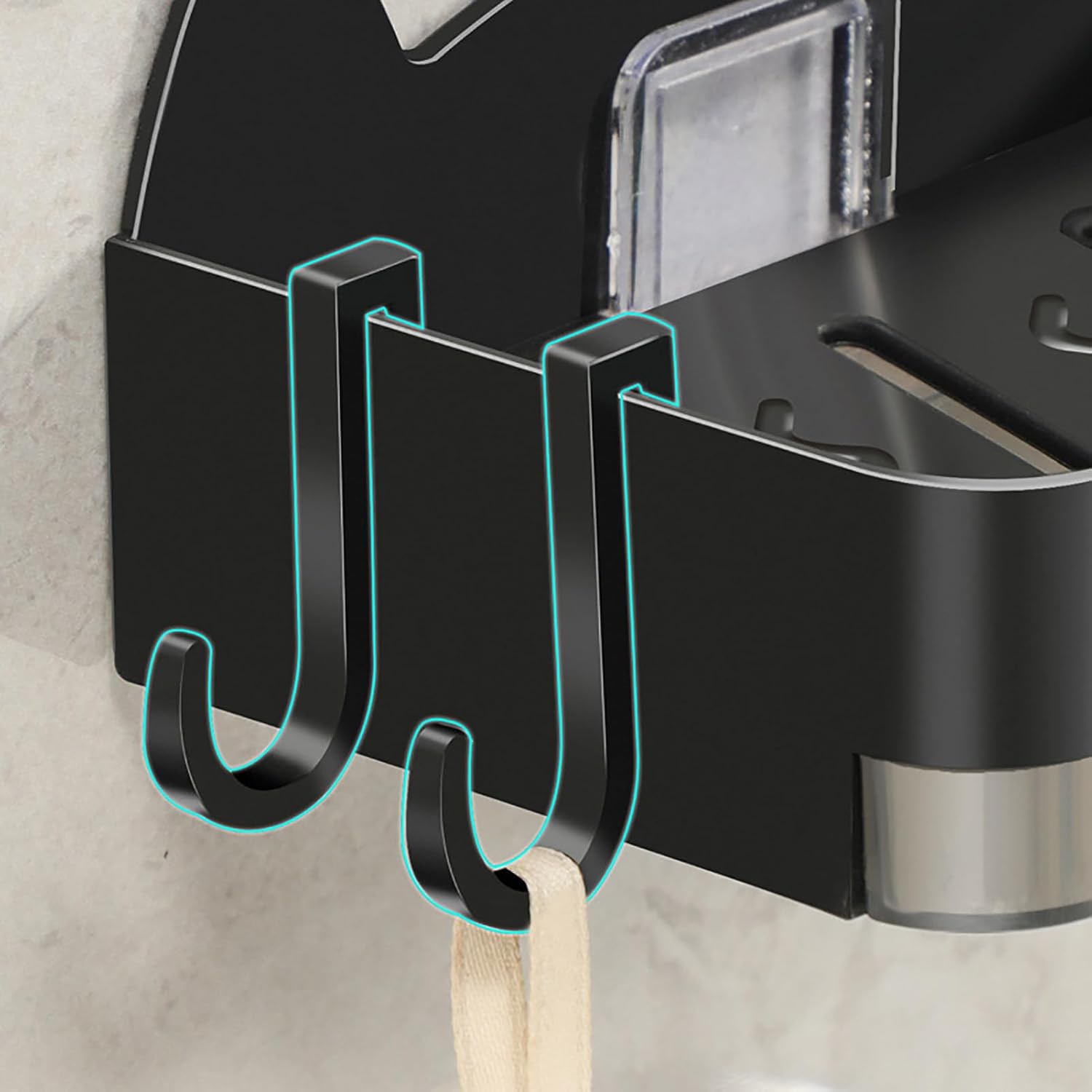 Self Draining Soap Dish Holder Black Wall Mounted