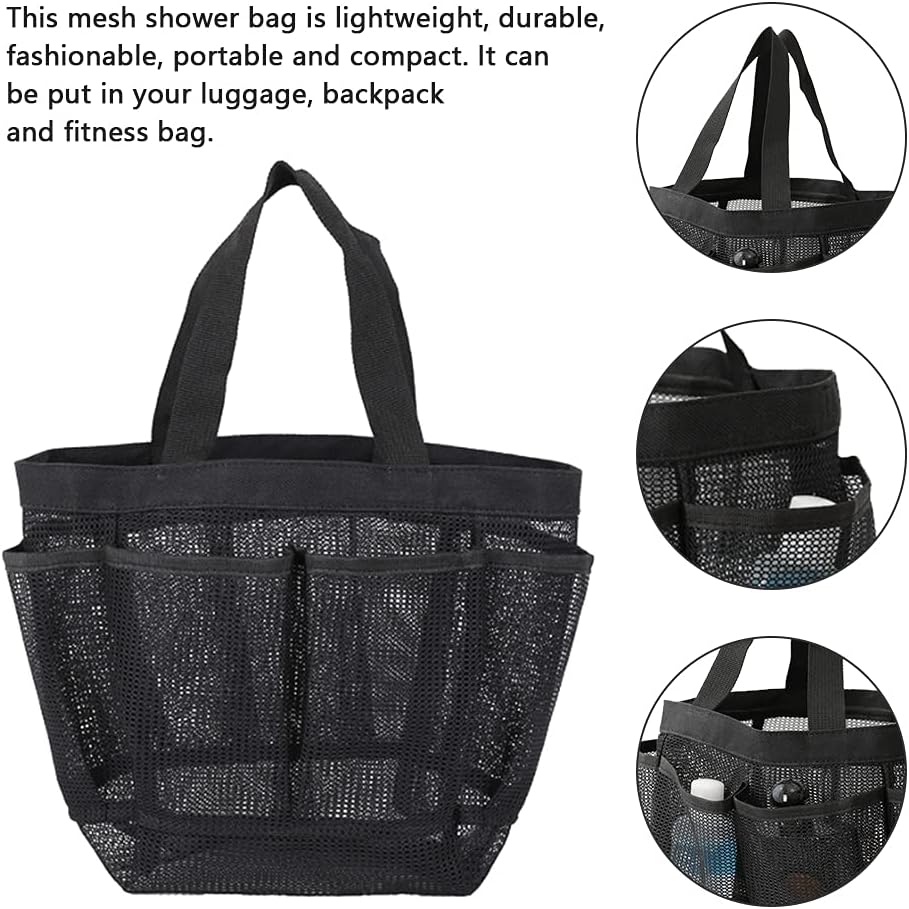 Mesh Shower Caddy Tote Bag with 9 Storage Pockets