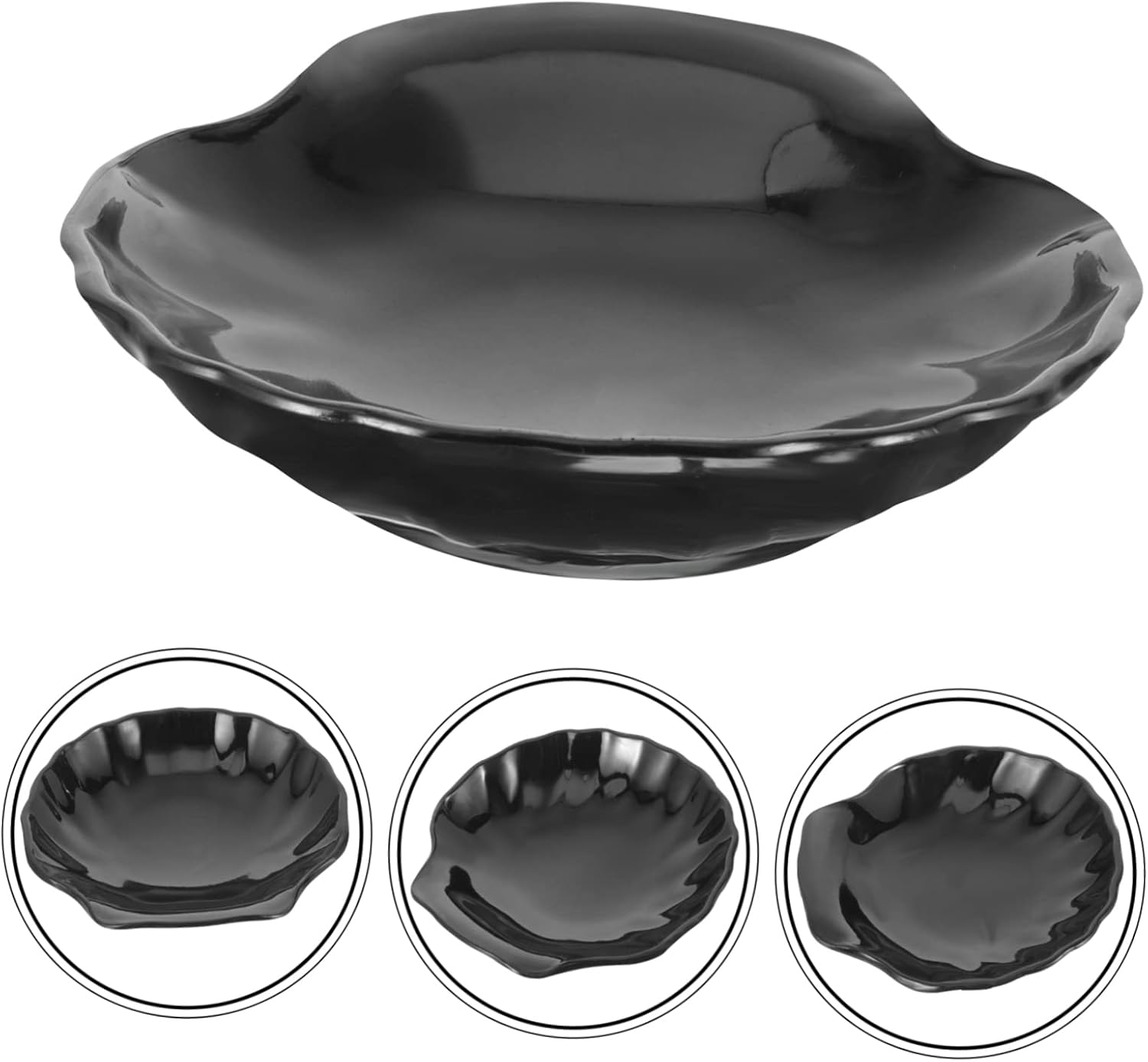WESIEVYA Black Seashell Soap Holder for Bathroom