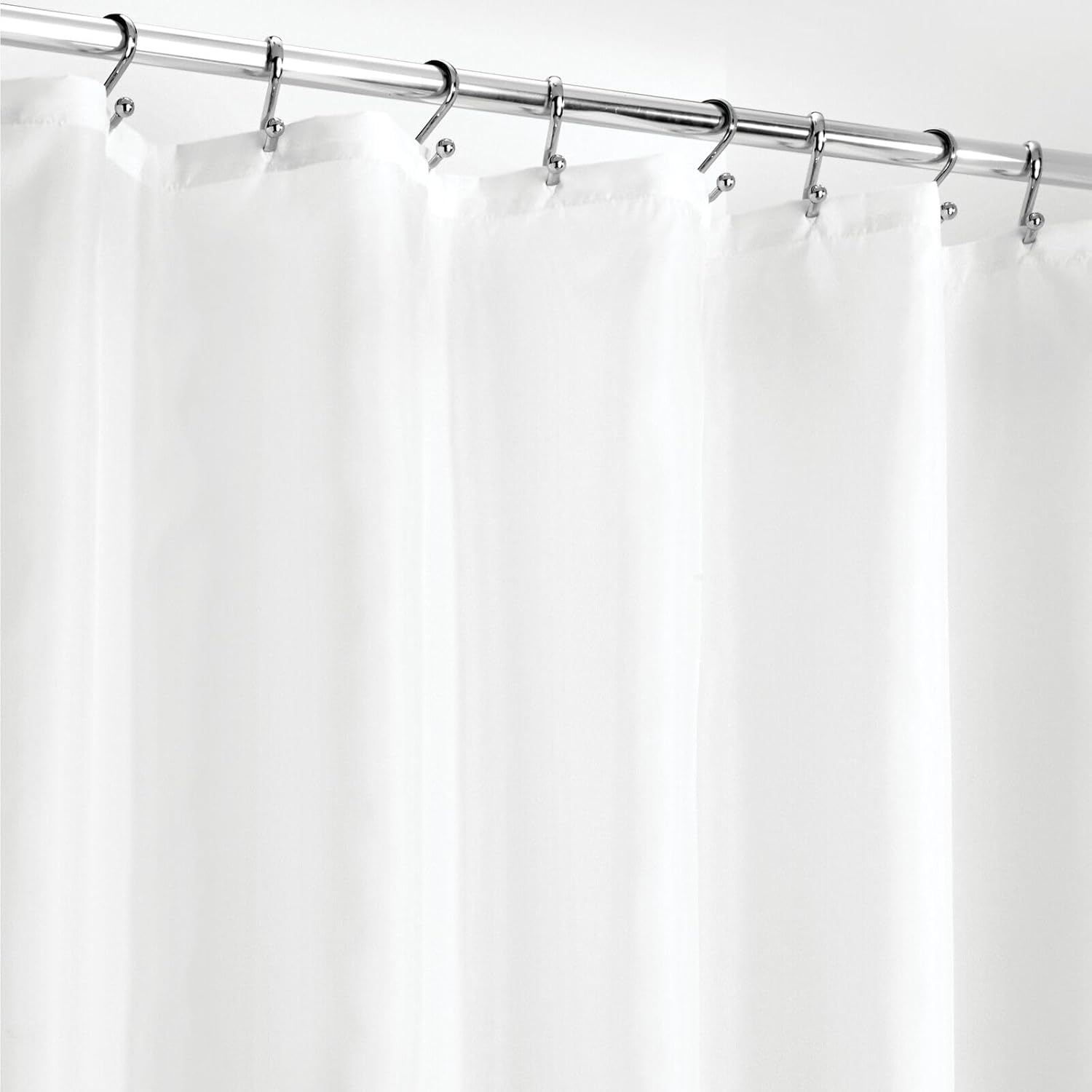 mDesign Heavy Duty Shower Curtain Liner - 72x72 White