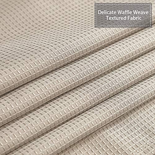 CAROMIO Waffle Fabric Shower Curtain 72x72 Inch