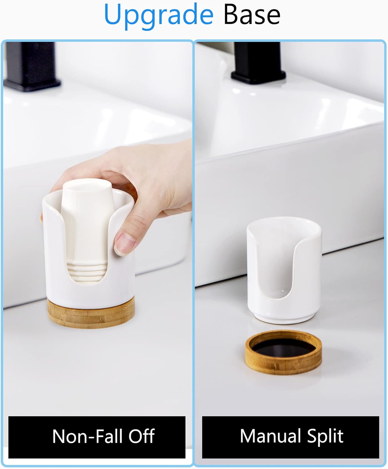 Viosuniu Ceramic Cup Dispenser - BPA Free Kids Safe White