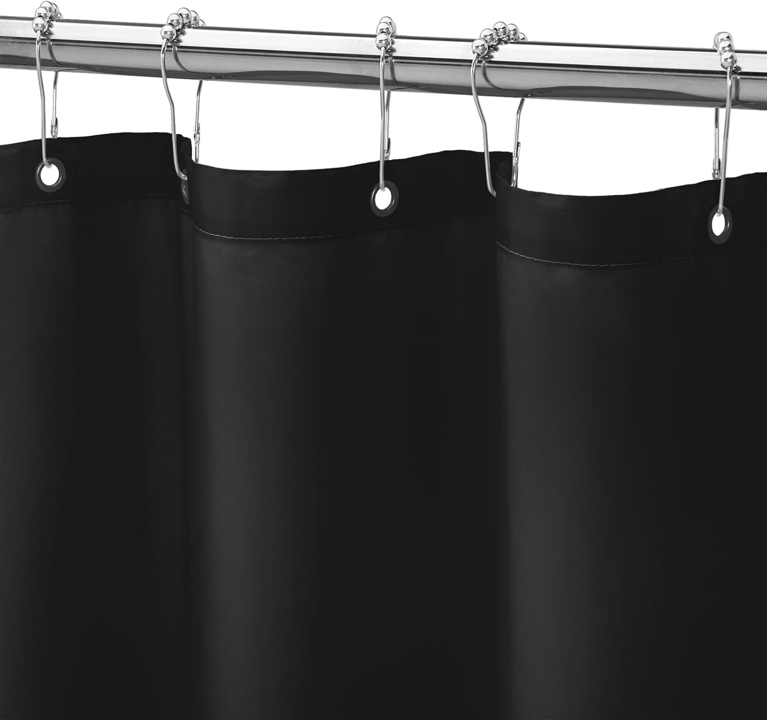 Gibelle Black Waterproof Shower Curtain Liner with Hooks