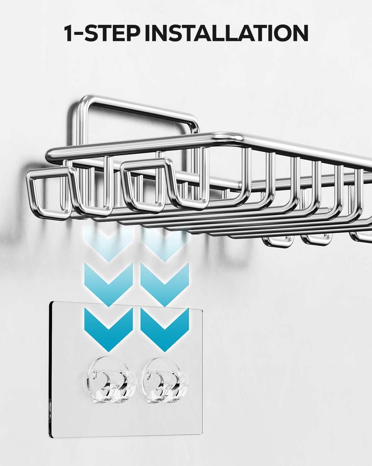 Nieifi Stainless Steel Bar Soap Holder with 4 Hooks