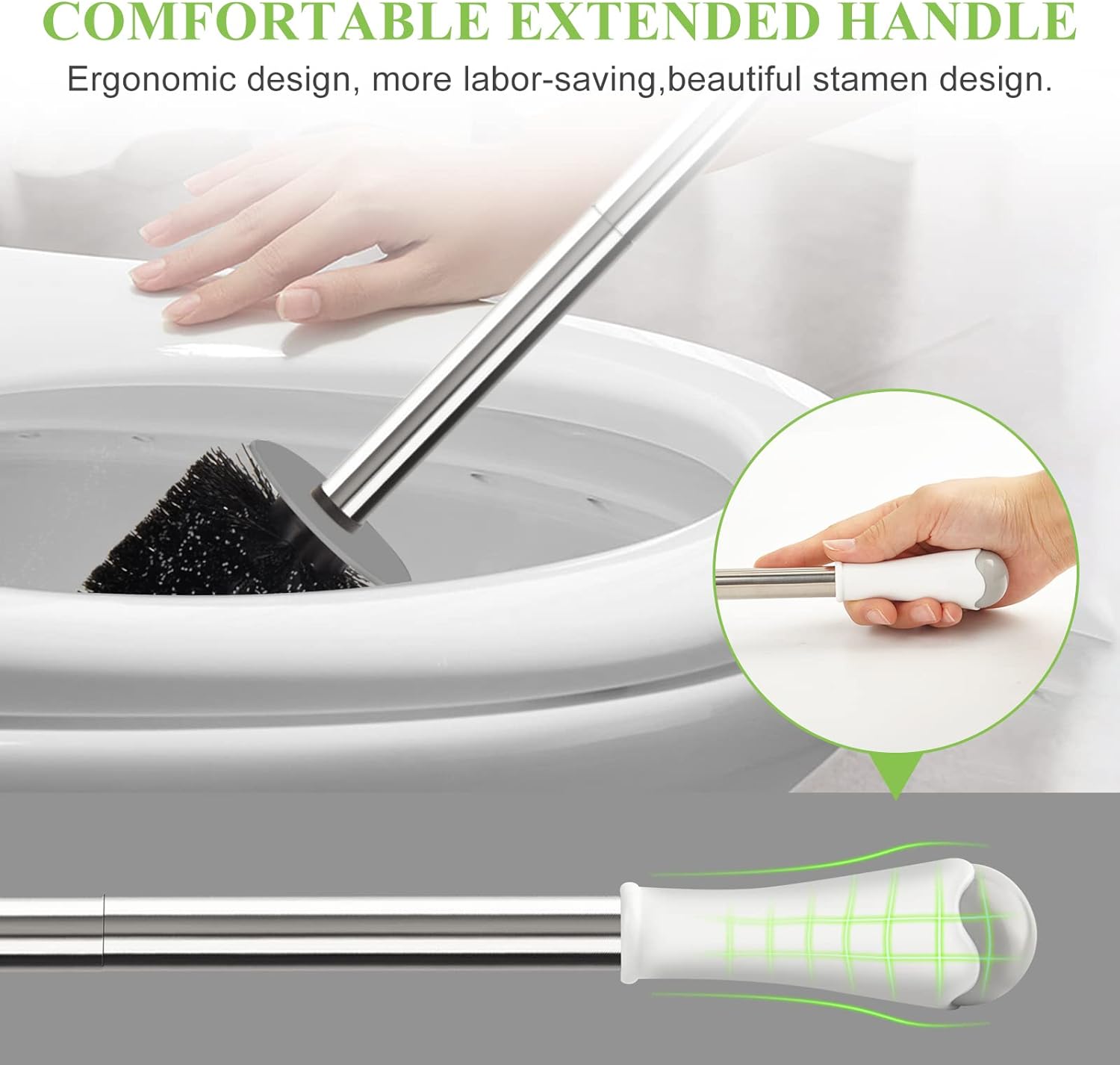 AONEZ Compact Toilet Brush Holder with Drip-Proof Design 1