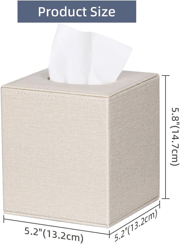 ArcaGuru Tissue Box Cover with Magnetic Closure - Beige