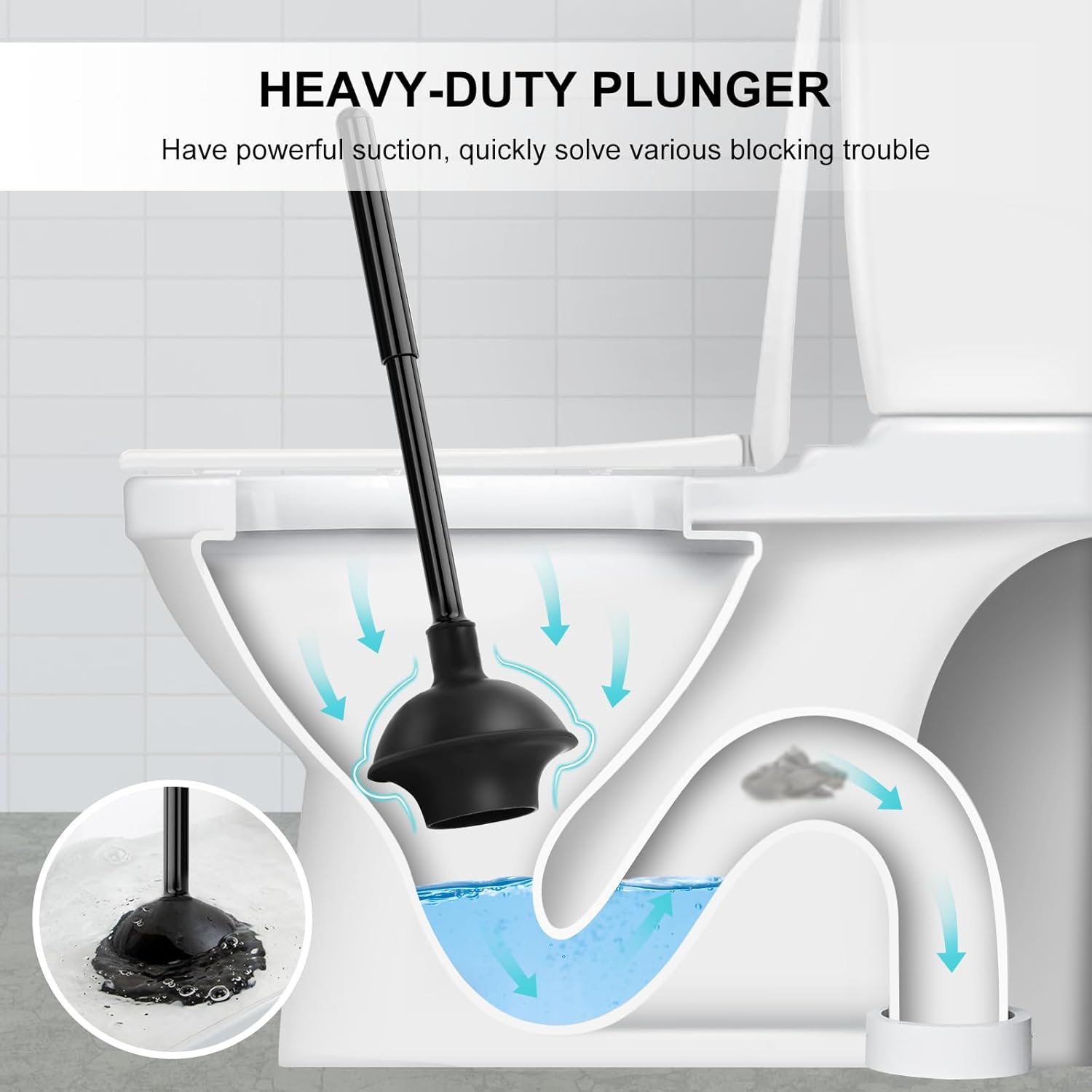 SetSail Toilet Brush and Plunger Set - Black