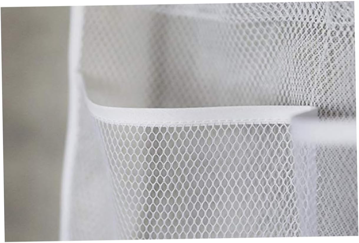 OKUMEYR Hanging Mesh Shower Organizer Bag - Space-saving White Storage Solution