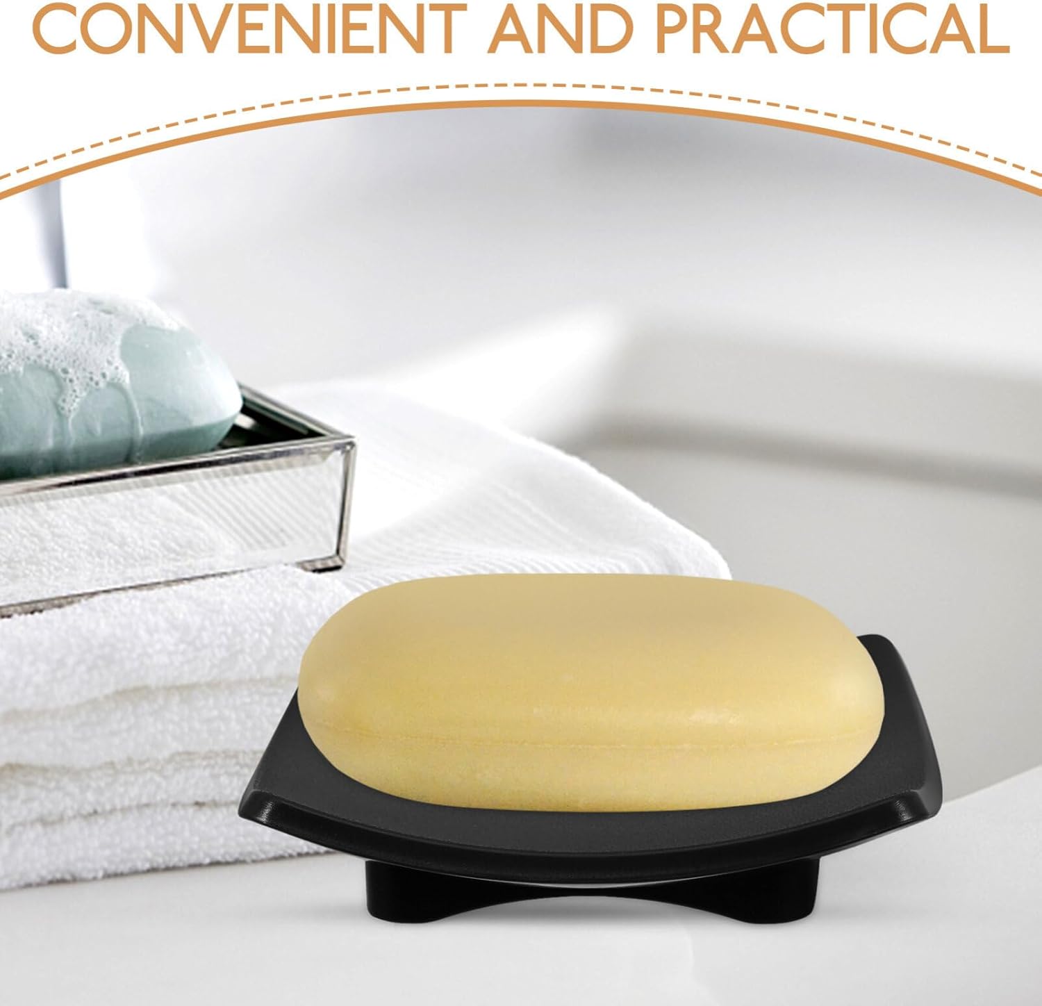 Cabilock Curved Soap Tray Reusable Bar Holder for Bathroom