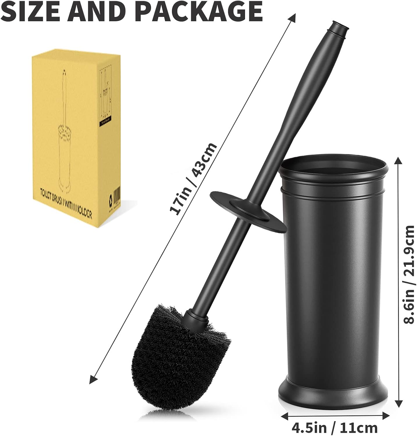 UPTRONIC Toilet Brush with Covered Holder Set