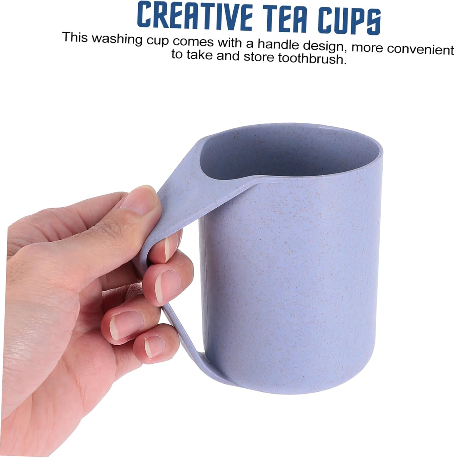 MERRYHAPY 2pcs Wheat Straw Mouthwash Cups for Bathroom and Travel