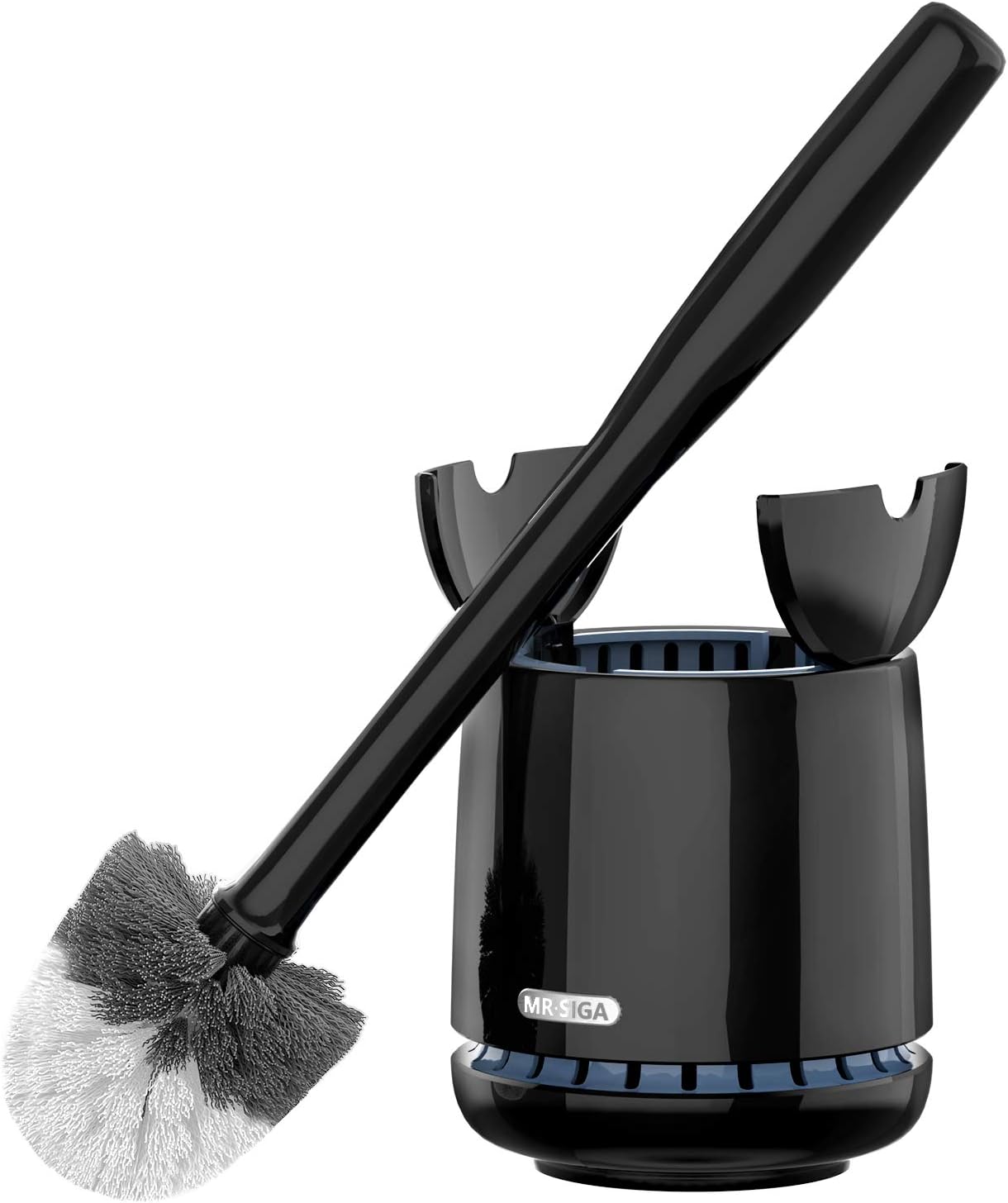 MRSIGA Toilet Bowl Brush and Holder Premium Black 1 Pack
