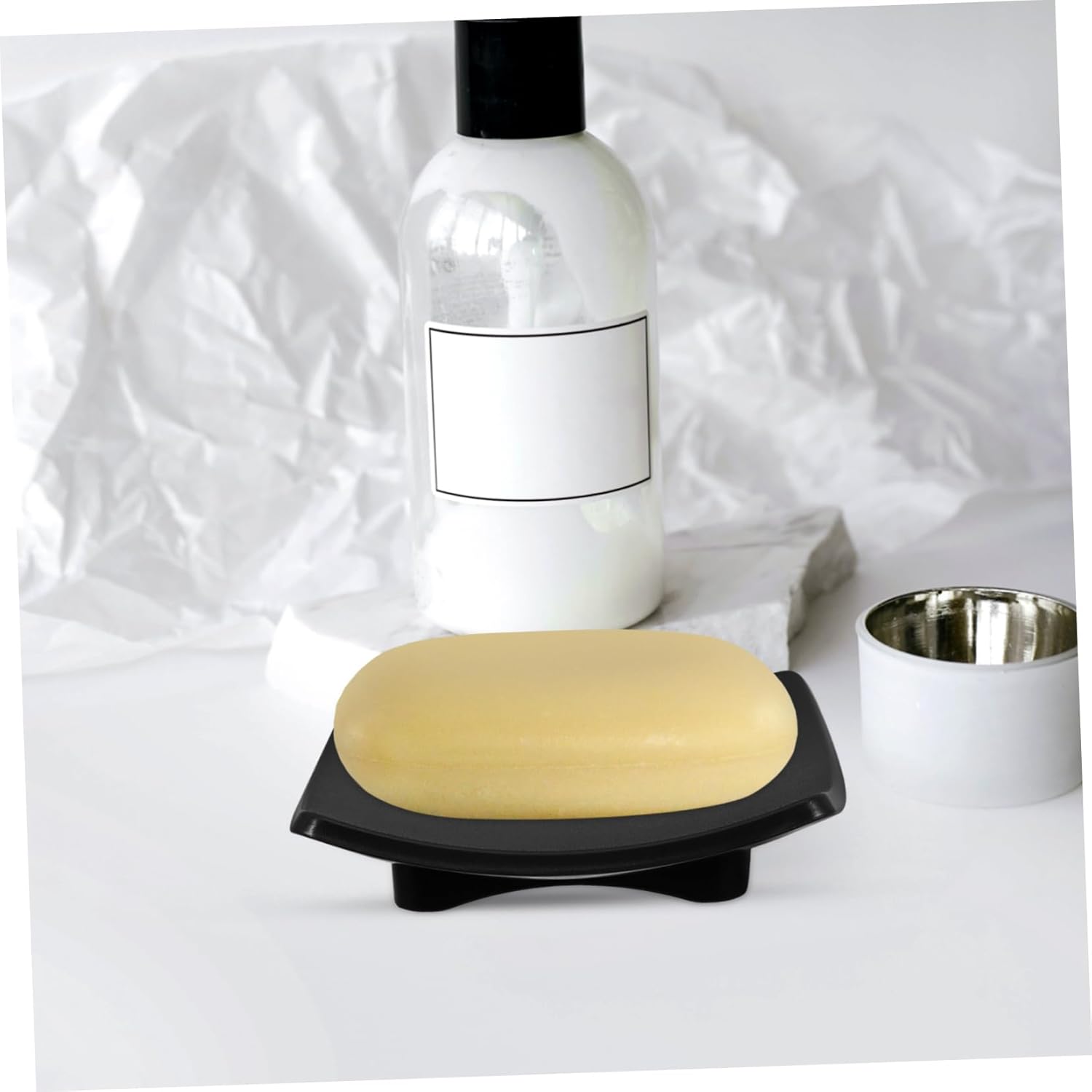 HOOTNEE Curved Soap Dish Multi-Function Drainer for Bathroom Countertop