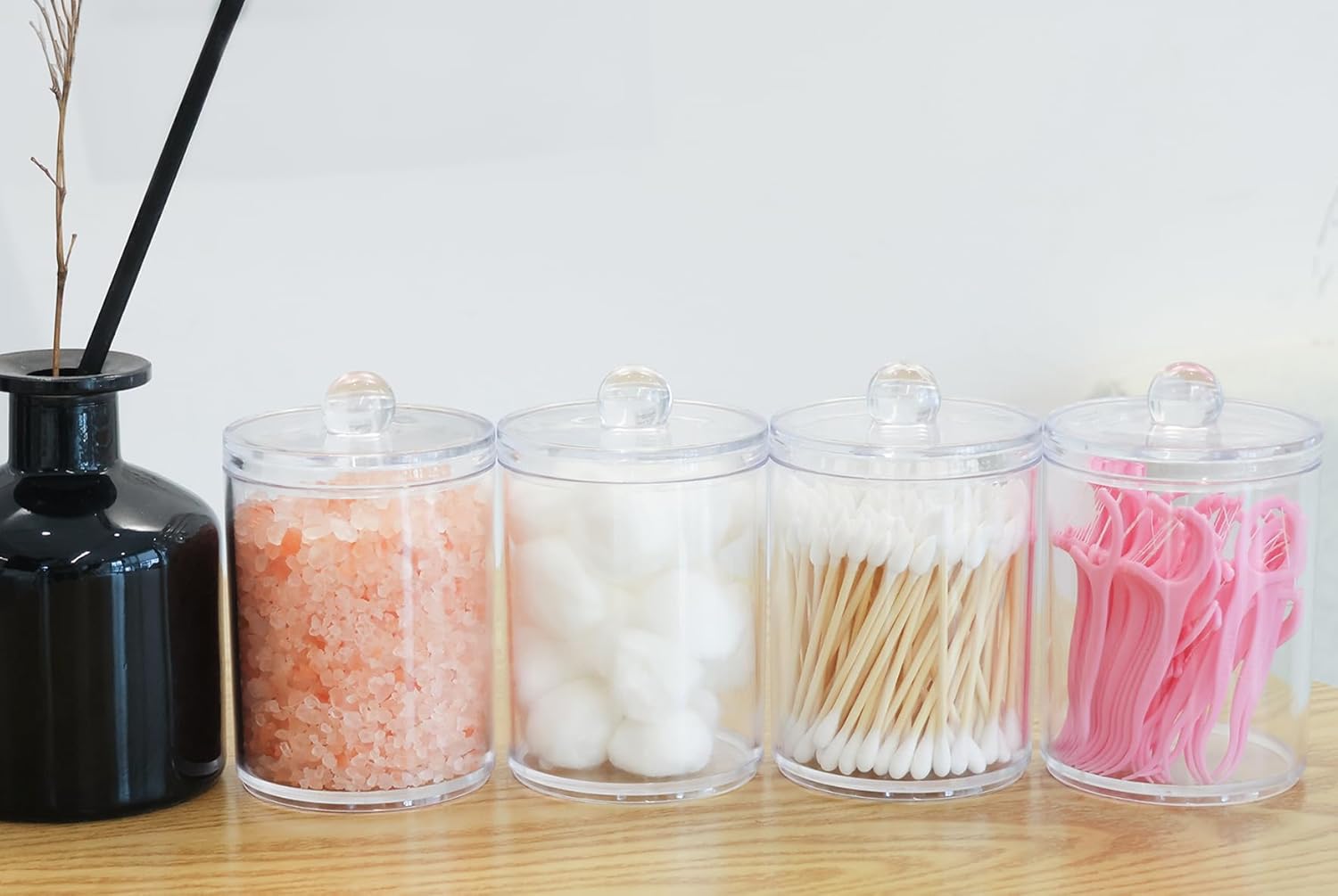 Aynoo Acrylic Q-Tip Holder Dispenser 12 oz