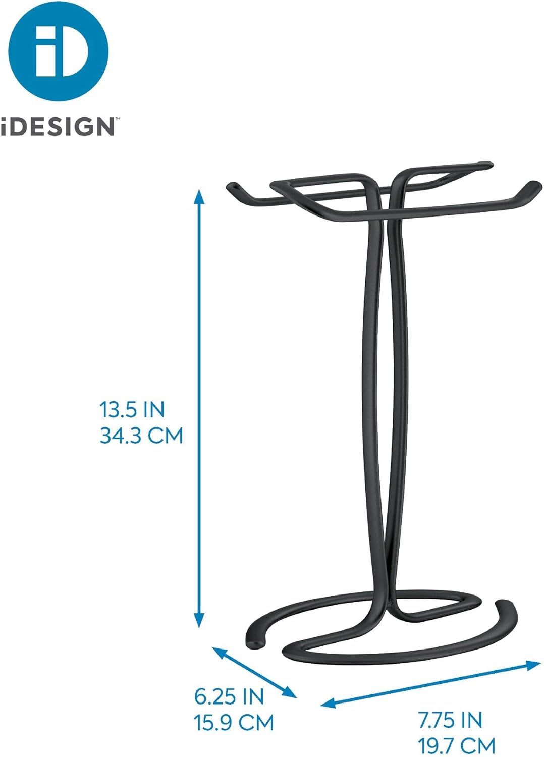 InterDesign iDesign 55637 Matte Black Towel Rack