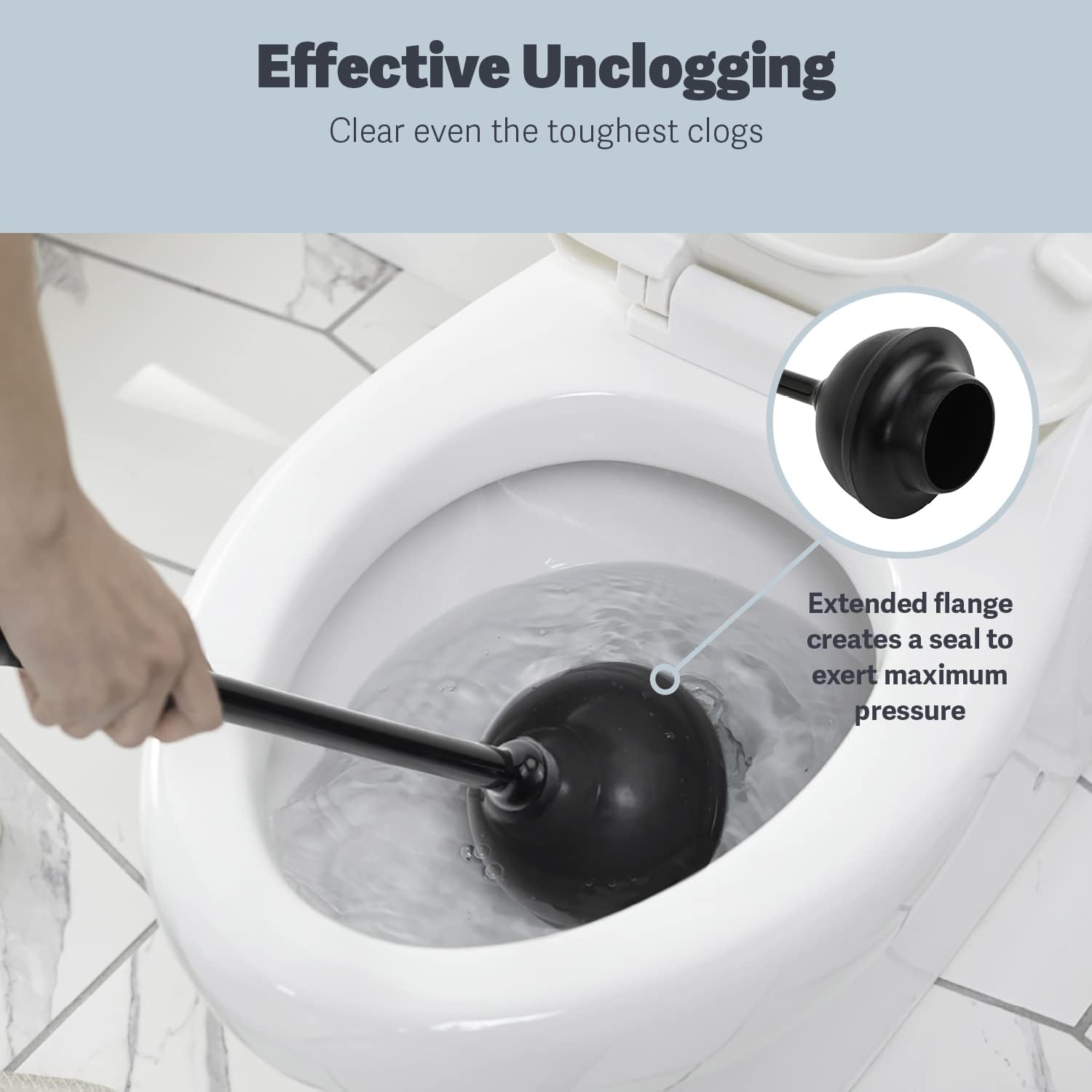 Casabella Toilet Plunger and Hideaway Caddy Combo Black 2-Piece