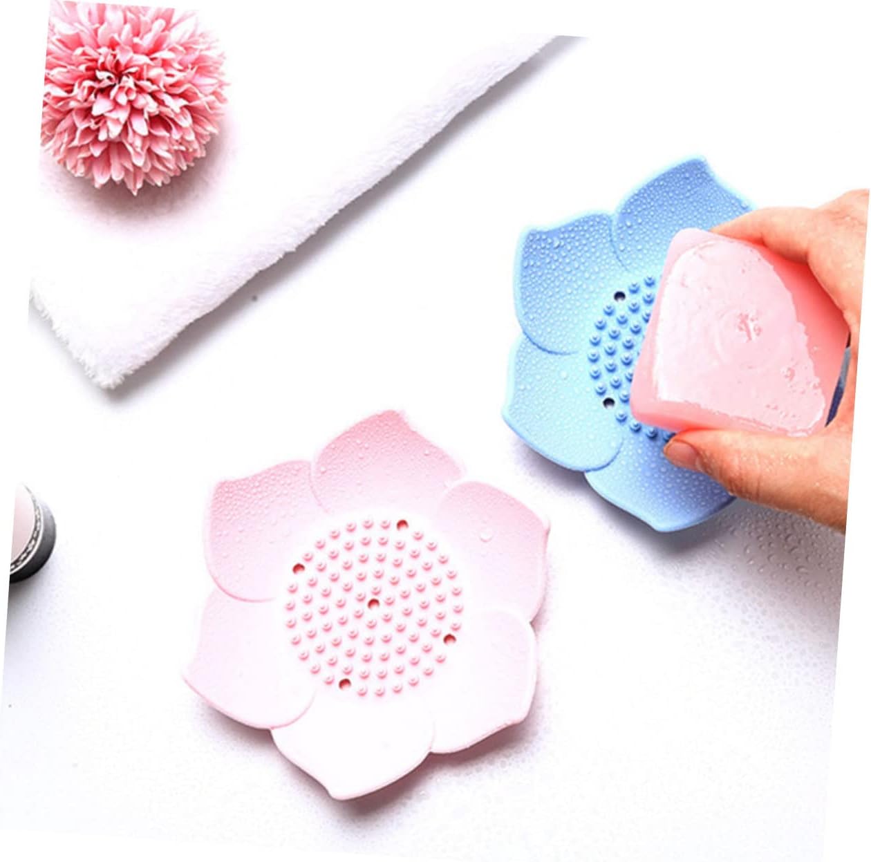 2PCS Silicone Soap Holders with Drainage Design