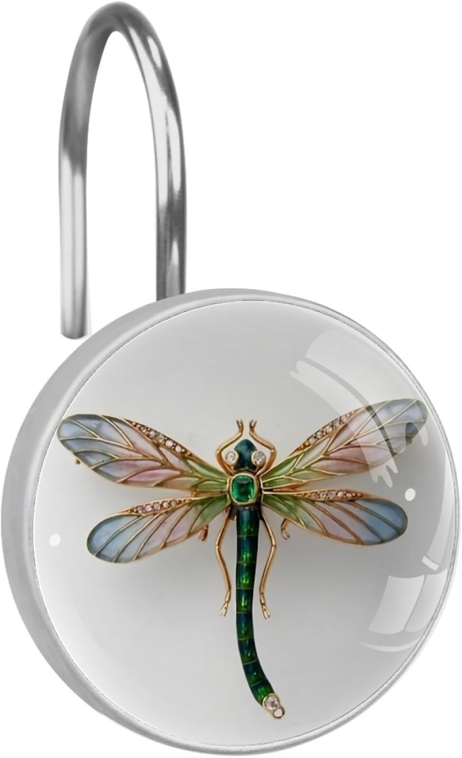 Dragonfly Gemstone Shower Curtain Hooks Set of 12