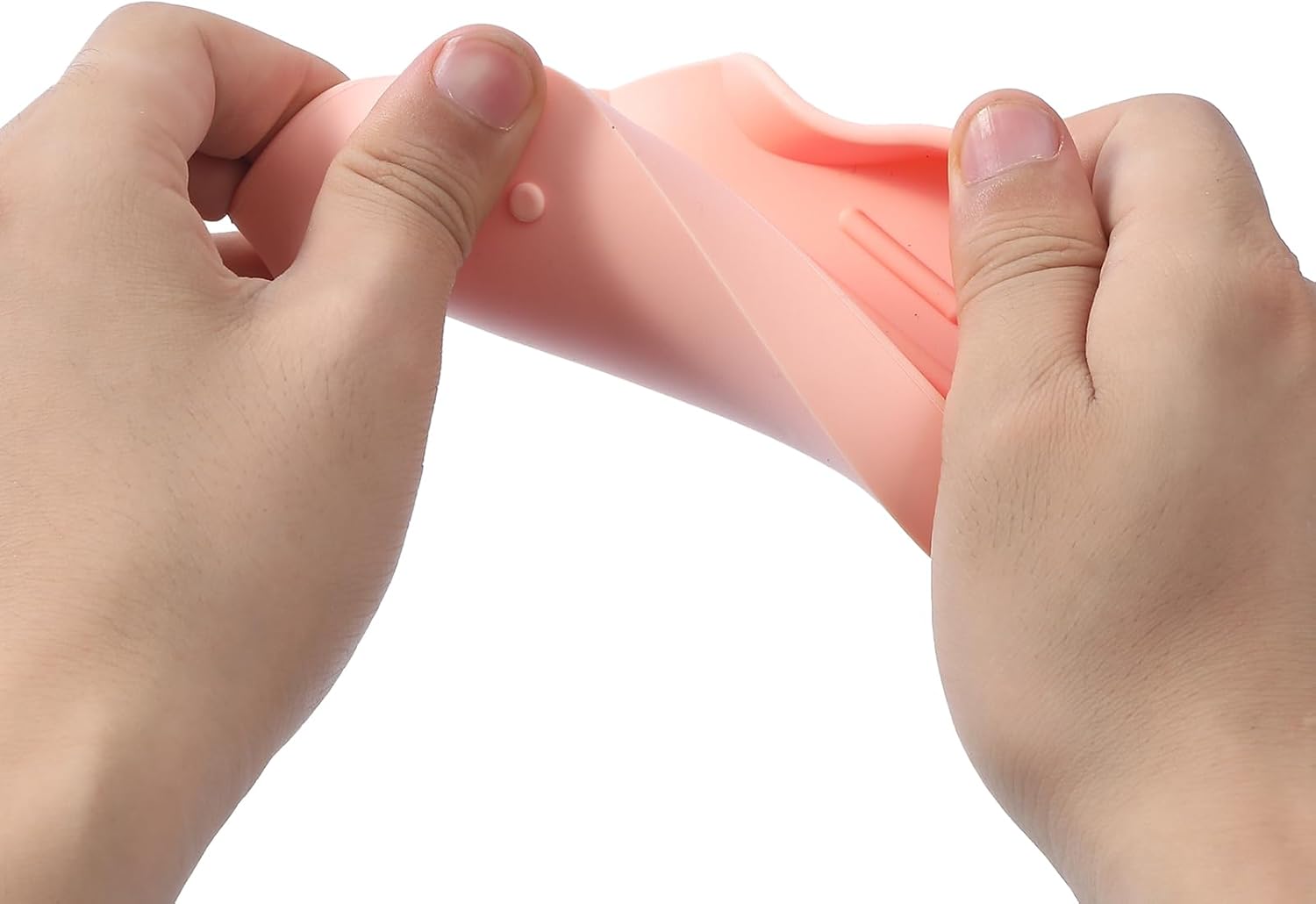 MicoYang Silicone Soap Dish with Drain Spout - Pink 49x32 Inch