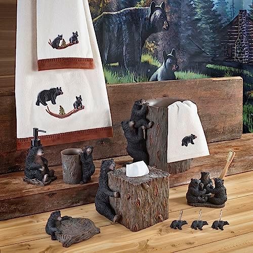 Avanti Linens Tissue Box Cover Black Bear Design