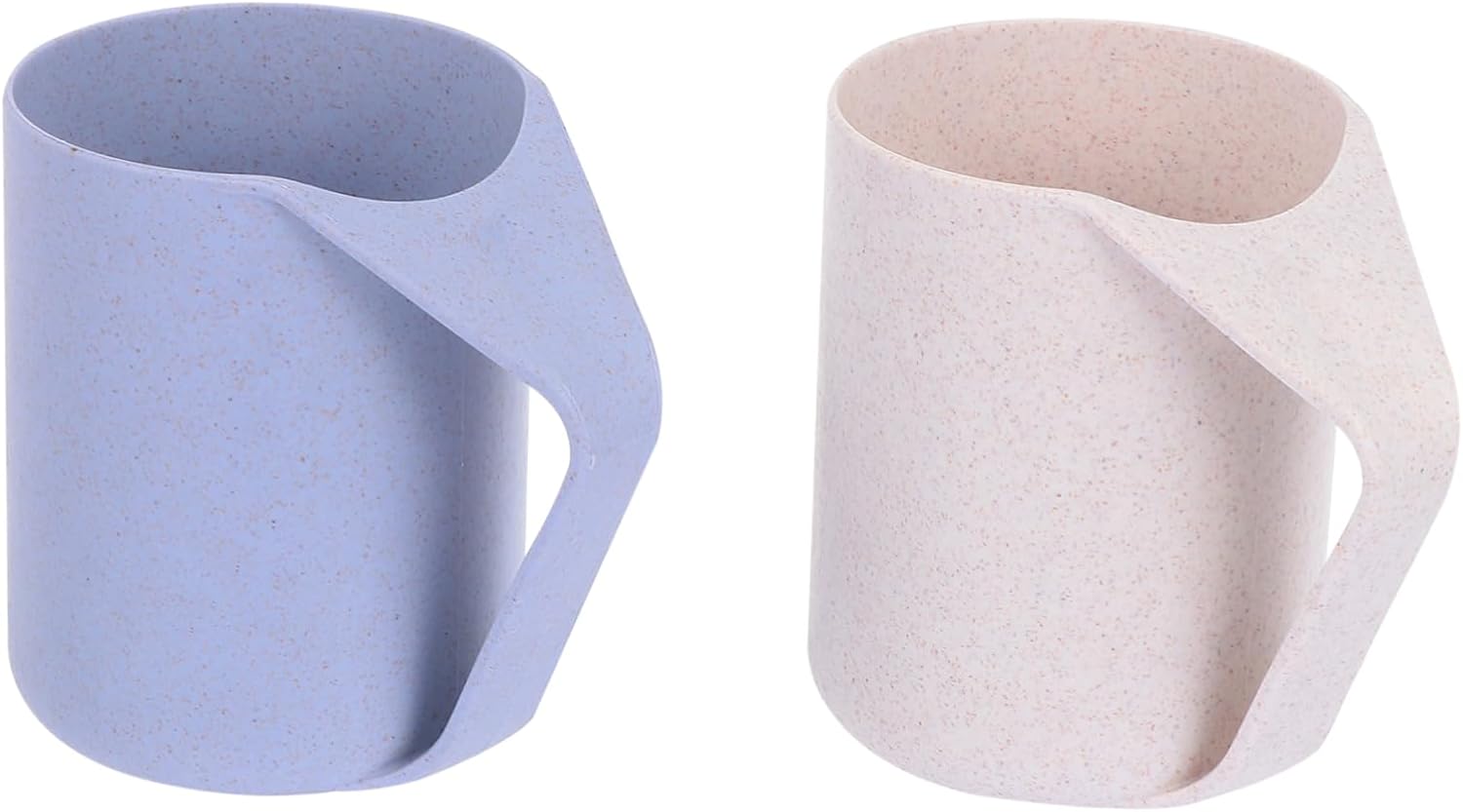 MERRYHAPY 2pcs Wheat Straw Mouthwash Cups for Bathroom and Travel
